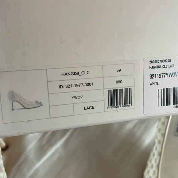 Manolo Blahnik Hangisi 90 Crystal Lace Bridal Wedding Pump Heels - Picture 13 of 15